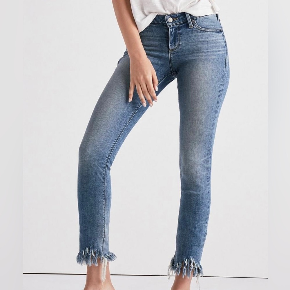 Lolita Mid Rise Skinny Jean With Fringed Hem